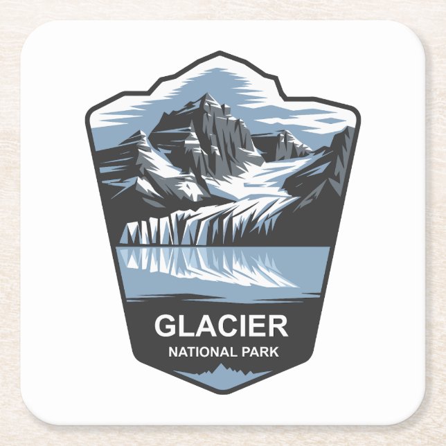 Glacier National Park Emblem Rechteckiger Pappuntersetzer (Vorderseite)