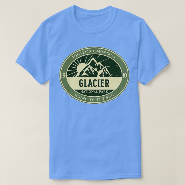 Glacier National Park Est 1910 Whitefish Montana G T-Shirt (Design vorne)