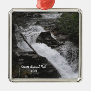 Glacier National Park Foto Wasserfall Ornament Aus Metall