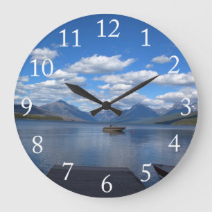 Glacier National Park Fotografie. Große Wanduhr