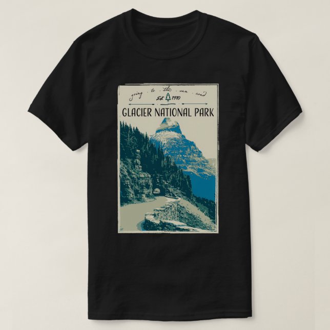 Glacier National Park Going to the Sun Road T-Shirt (Design vorne)