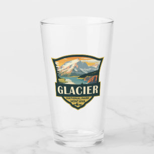 Glacier National Park Illustration Reisen Vintag Glas