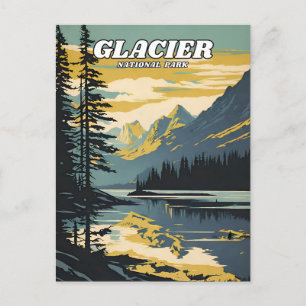 Glacier National Park Illustrationsprogramm Postkarte