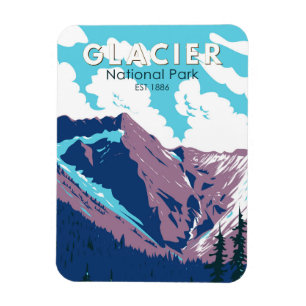 Glacier National Park Kanada Reise Kunst Vintage Magnet