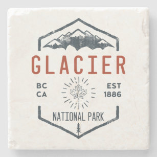 Glacier National Park Kanada Vintag Not leidend Steinuntersetzer