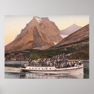 Glacier National Park, Lake St Marys, Boat, Poster