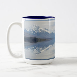 Glacier National Park McDonald Winter Lake Zweifarbige Tasse