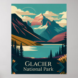 Glacier National Park Moderne Design Poster