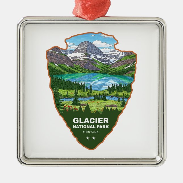 Glacier National Park Montana Arrowhead Ornament Aus Metall (Vorne)