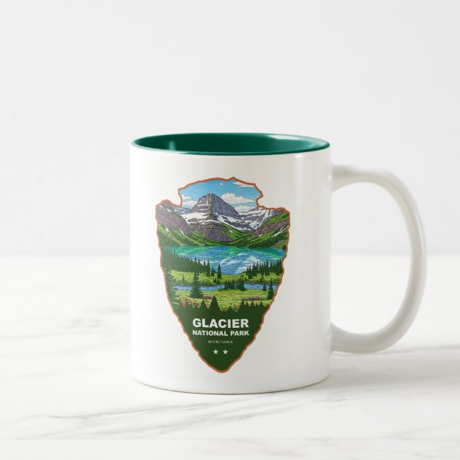 Glacier National Park Montana Arrowhead Zweifarbige Tasse (Rechts)