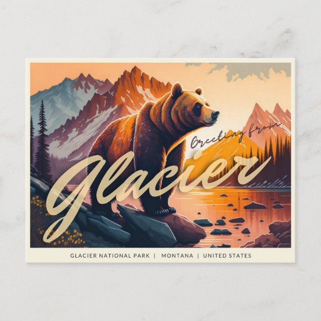Glacier National Park, Montana Postcard Postkarte (Vorderseite)
