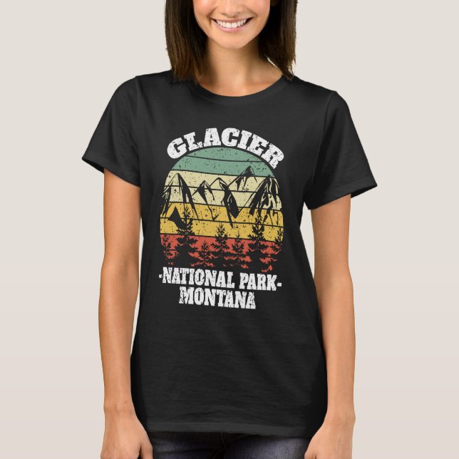 Glacier National Park Montana Retro Vintage T-Shirt (Vorderseite)