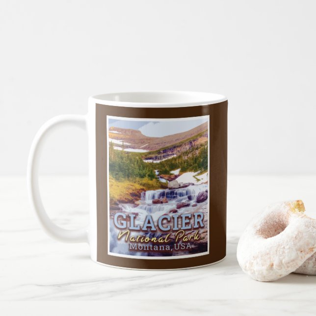 GLACIER NATIONAL PARK - MONTANA VEREINIGTE STAATEN KAFFEETASSE (Mit Donut)