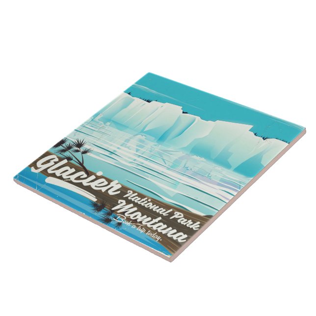 Glacier National Park, Montana Vintage Poster Fliese (Seite)