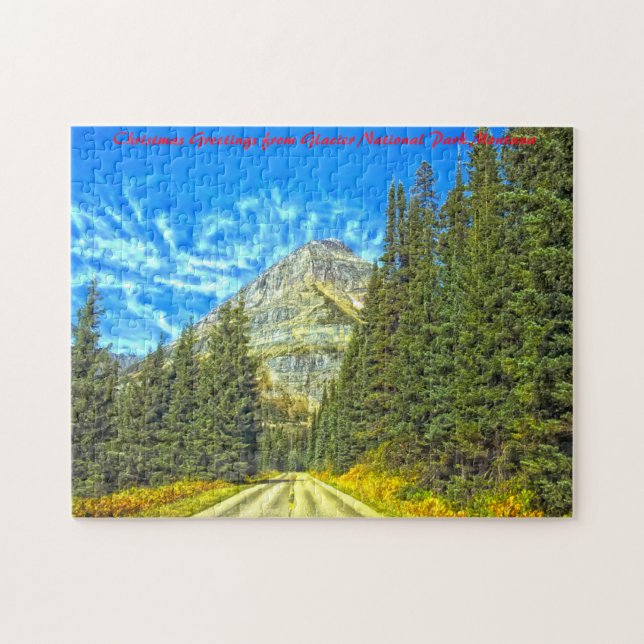 Glacier National Park Montana. Weihnachtsgrüße Puzzle (Horizontal)