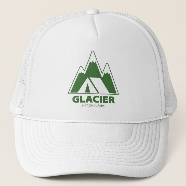 Glacier National Park Mountains Camping Truckerkappe (Vorderseite)