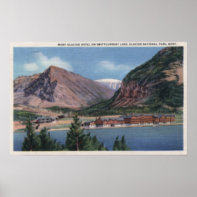 Glacier National Park, MT - Many Glacier Hotel Poster (Vorne)