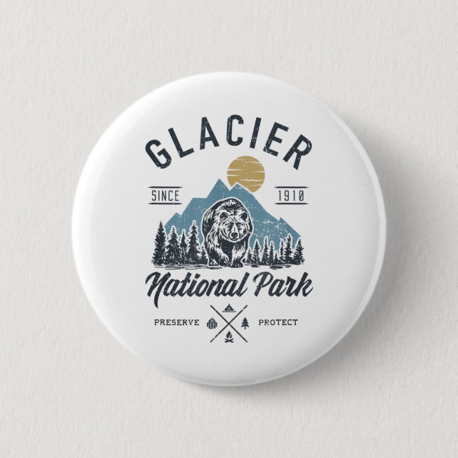 Glacier National Park novlelelly Road Trip Montana Button (Vorderseite)