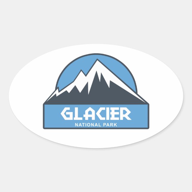 Glacier National Park Ovaler Aufkleber (Vorderseite)