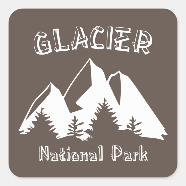 Glacier National Park Quadratischer Aufkleber (Vorderseite)