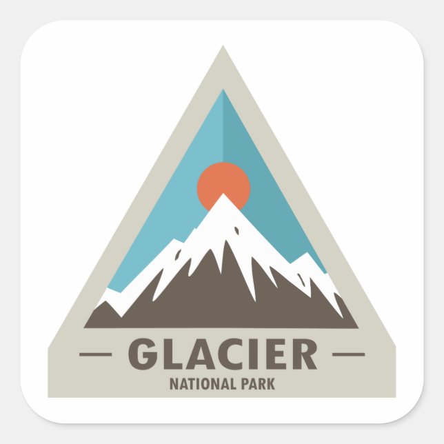 Glacier National Park Quadratischer Aufkleber (Vorderseite)
