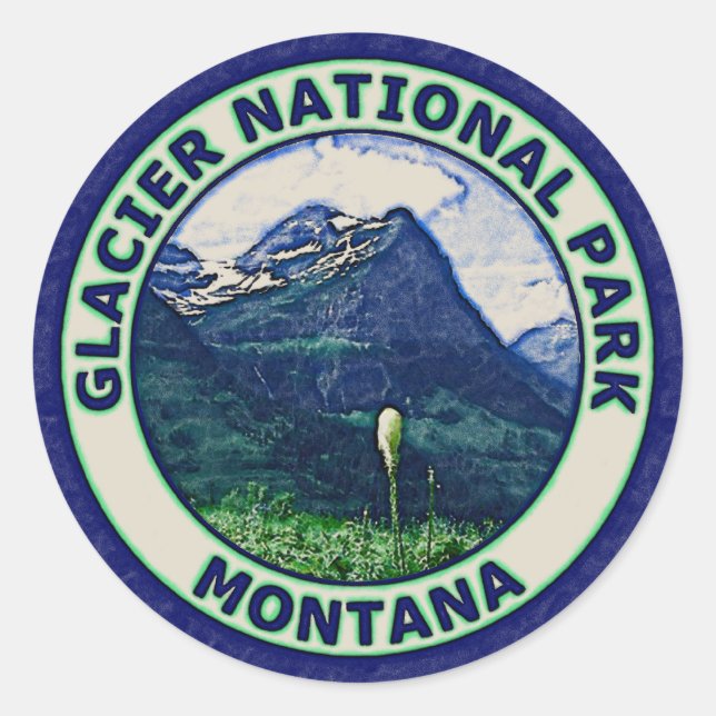 Glacier National Park Runder Aufkleber (Vorderseite)