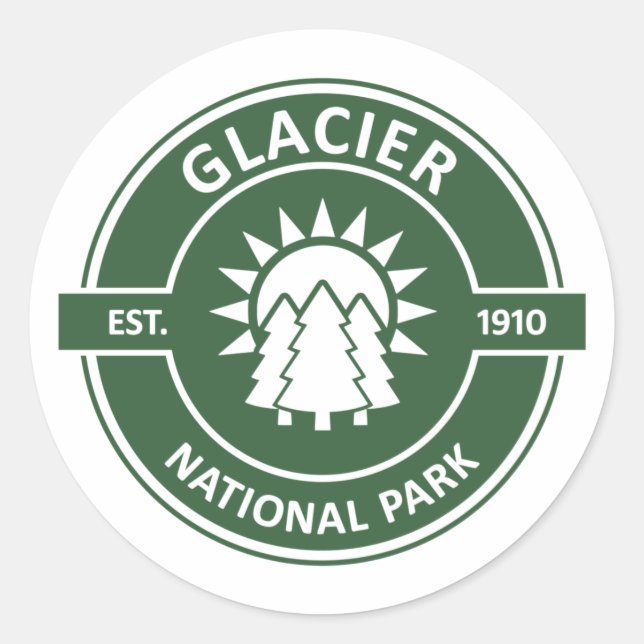 Glacier National Park Runder Aufkleber (Vorderseite)