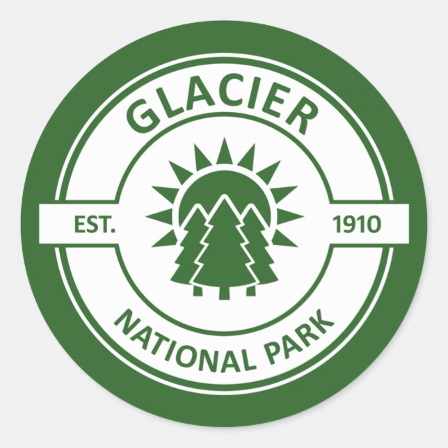 Glacier National Park Runder Aufkleber (Vorderseite)