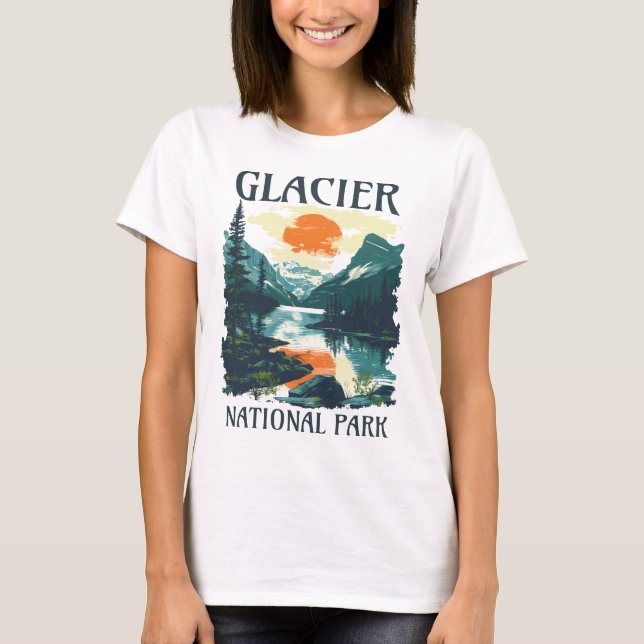 Glacier National Park Shirt, Rocky Mountains Shirt (Vorderseite)