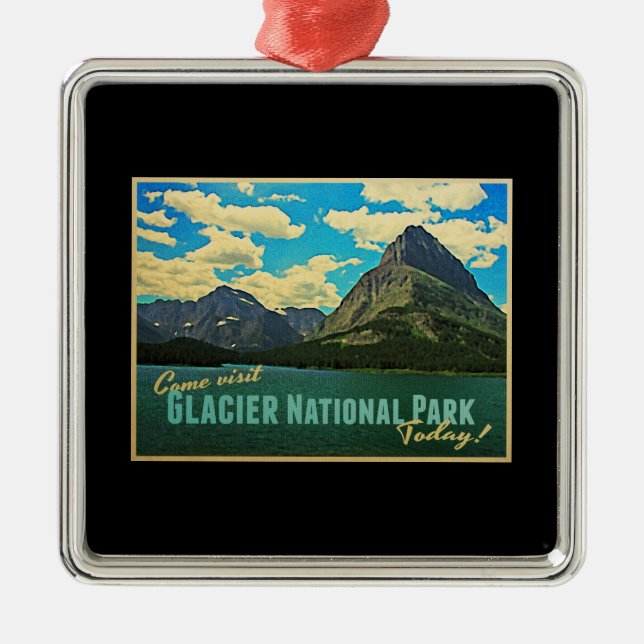 Glacier National Park Silbernes Ornament (Vorne)