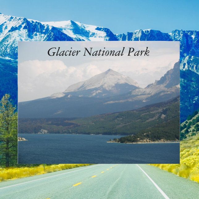 Glacier National Park St. Mary Lake Travel Postkarte (In Situ Road)