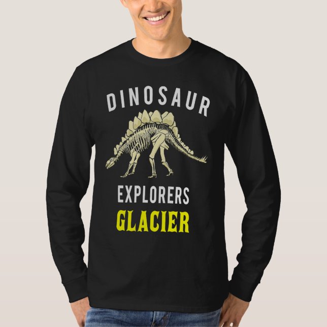 Glacier National Park Stegosaurus Dinosaur Explore T-Shirt (Vorderseite)
