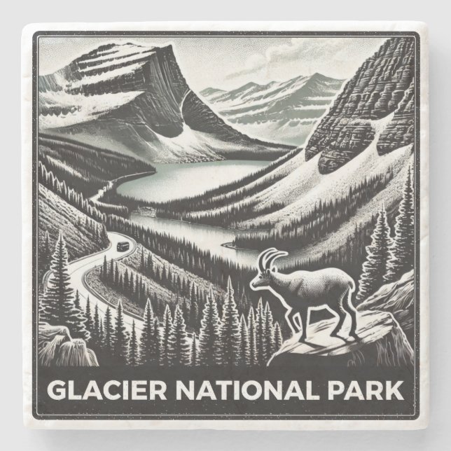 Glacier National Park Steinuntersetzer (Vorderseite)