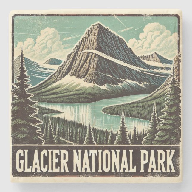 Glacier National Park Steinuntersetzer (Vorderseite)