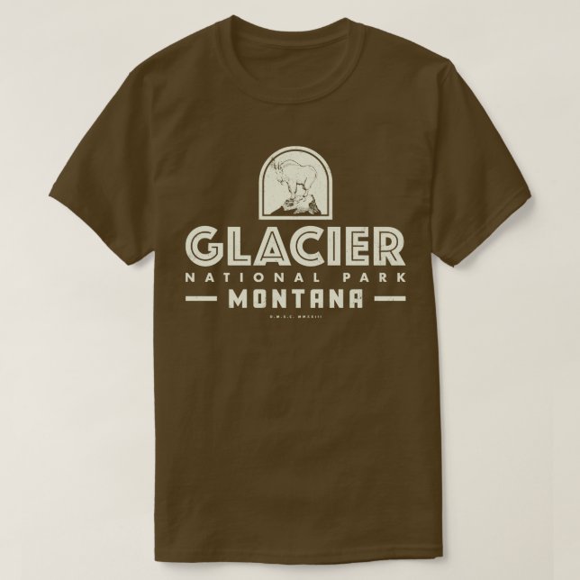Glacier National Park Tan T-Shirt (Design vorne)