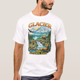 Glacier National Park Wildlife Adventure Design T-Shirt