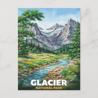 Glacier-Nationalpark Alpine Wiese Reise Postkarte