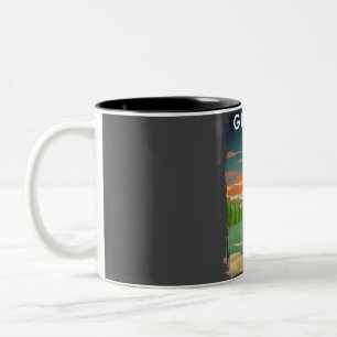 Glacier-Nationalpark bei Nacht Vintage Minimal Ret Zweifarbige Tasse
