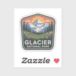 Glacier-Nationalpark-Bergabenteuer-Abzeichen Aufkleber