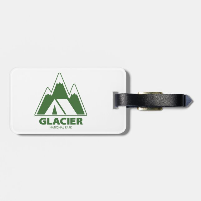 Glacier-Nationalpark Berge Camping Gepäckanhänger (Rückseite horizontal)