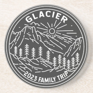 Glacier Nationalpark Familienausflug Monoline Getränkeuntersetzer