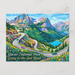 Glacier-Nationalpark Going-to-the-Sun Road Postkarte