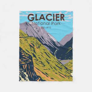 Glacier-Nationalpark Going-to-the-Sun-Straße Fleecedecke