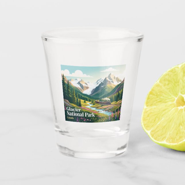 Glacier-Nationalpark Kanada Schnapsglas (Vorderseite)