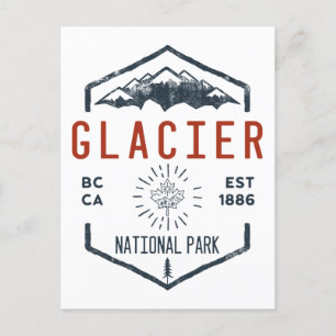 Glacier-Nationalpark Kanada Vintage-Distressed Postkarte