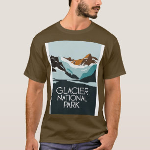 Glacier Nationalpark Minimalistische Landschaft T-Shirt
