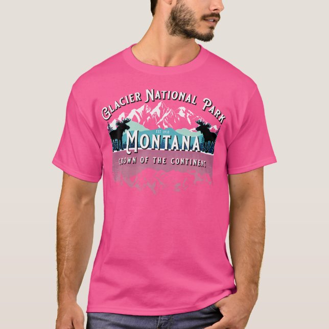 Glacier Nationalpark Montana Camping T-Shirt (Vorderseite)