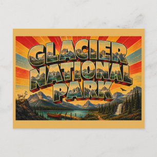 Glacier-Nationalpark Montana Gipfel Seen Wälder Postkarte
