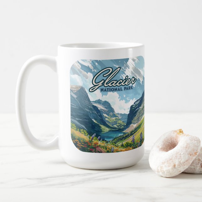 Glacier Nationalpark Montana Kaffeetasse (Mit Donut)
