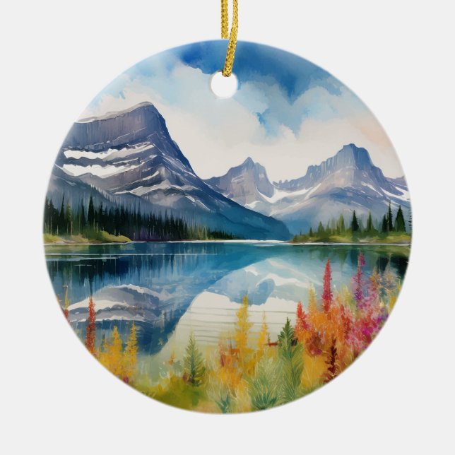 Glacier Nationalpark Montana Keramik Ornament (Vorne)
